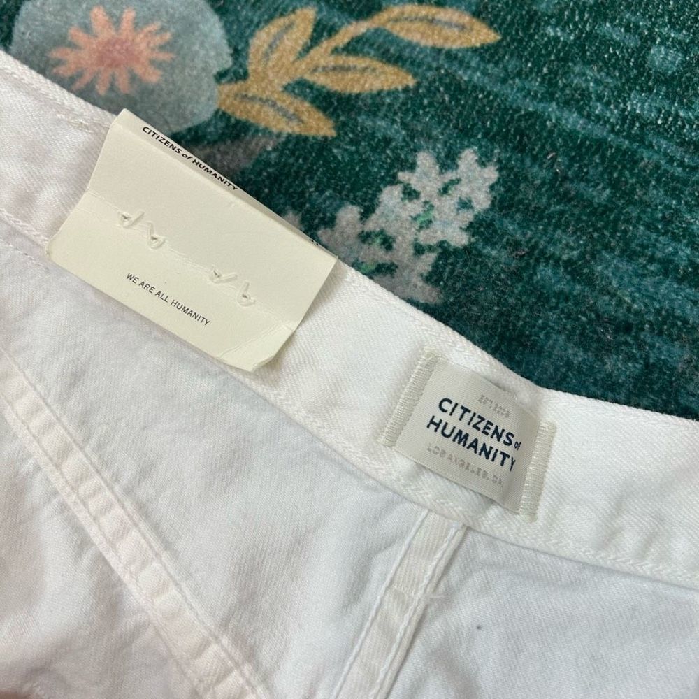 Citizens of Humanity White High-Waist Jean Shorts - Picture 6 of 16